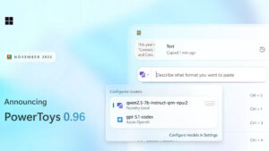 PowerToys 0.96 ile "Advanced Paste" lokal yapay zeka model desteği kazandı