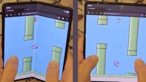 Katlanabilir telefonunun kontrolcü olarak kullanıldığı bir Flappy Bird klonu hazırlandı [Video]