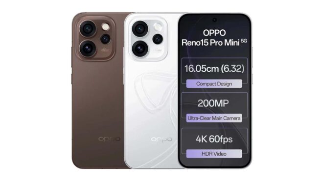6,3 inç ekrana sahip OPPO Reno 15 Pro Mini tanıtıldı