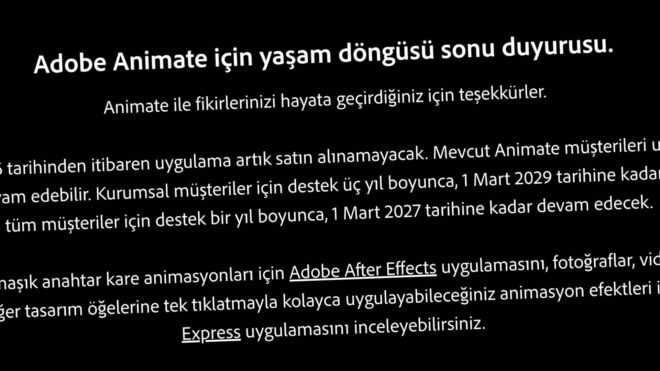 Adobe Animate emekliye ayrıldı