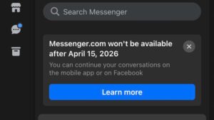 Messenger.com 15 Nisan 2026'dan sonra kullanılamayacak