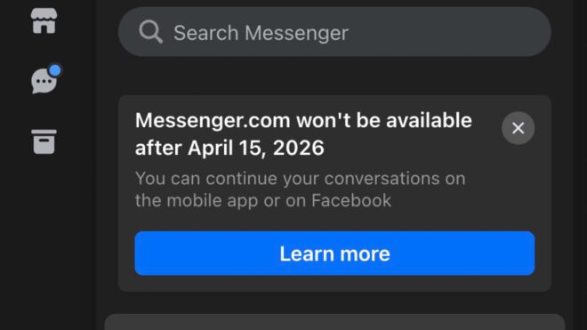 Messenger.com 15 Nisan 2026'dan sonra kullanılamayacak