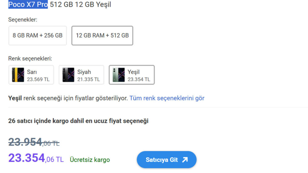 POCO X7 Pro için yeni avantajlı fiyat [Şubat 2026] - LOG