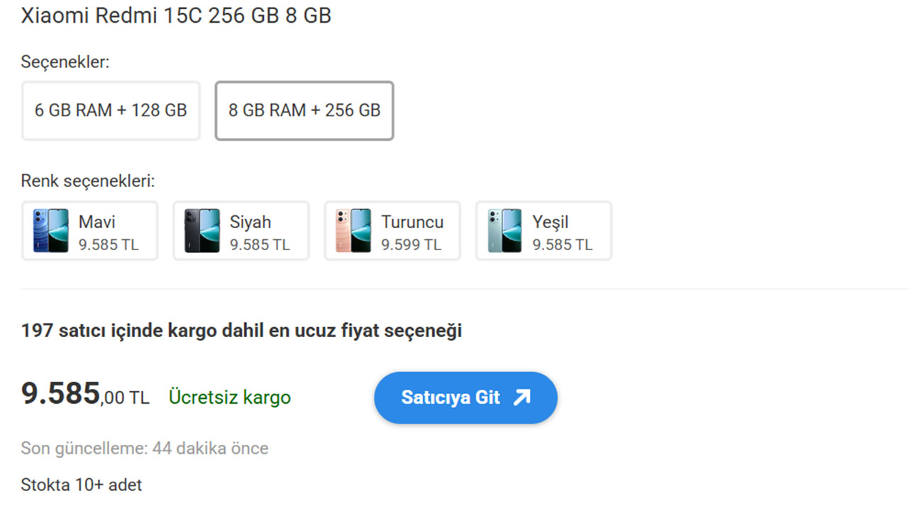 Redmi 15C için yeni fiyat avantajı [Şubat 2026] - LOG