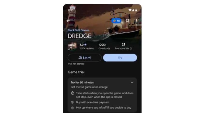 Google Play artık belirli oyunları satın almadan önce denemenize izin veriyor