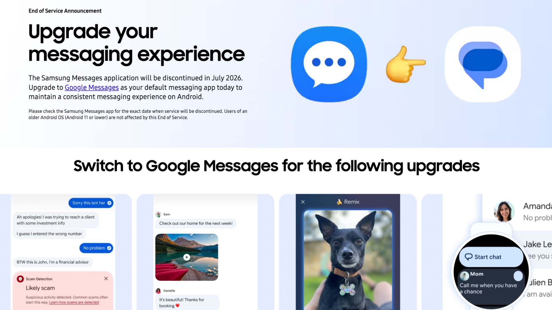 Samsung Mesajlar uygulaması yakında hizmetten kaldırılacak