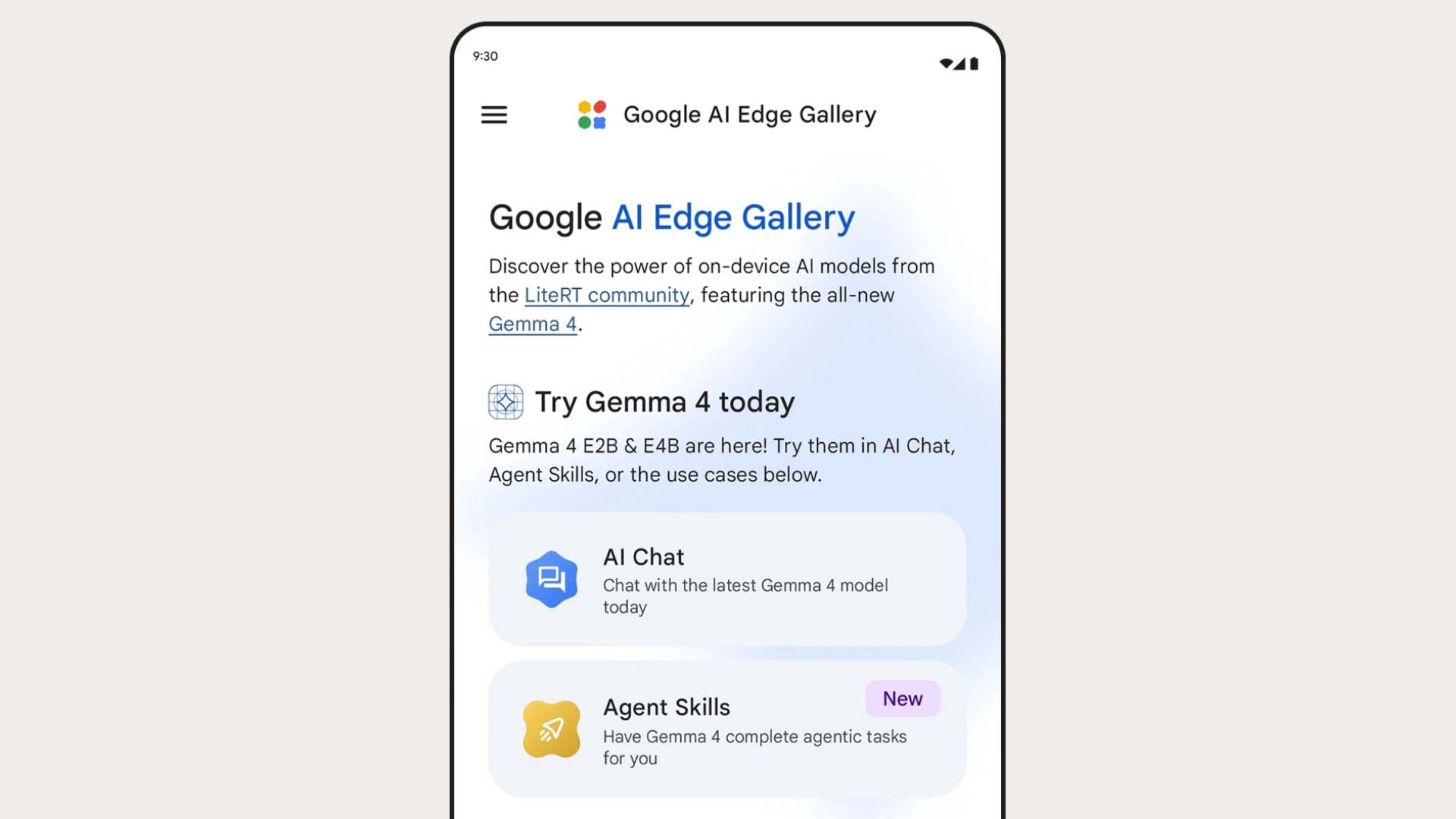 Google AI Edge Gallery, “Gemma 4” desteğiyle güncellendi