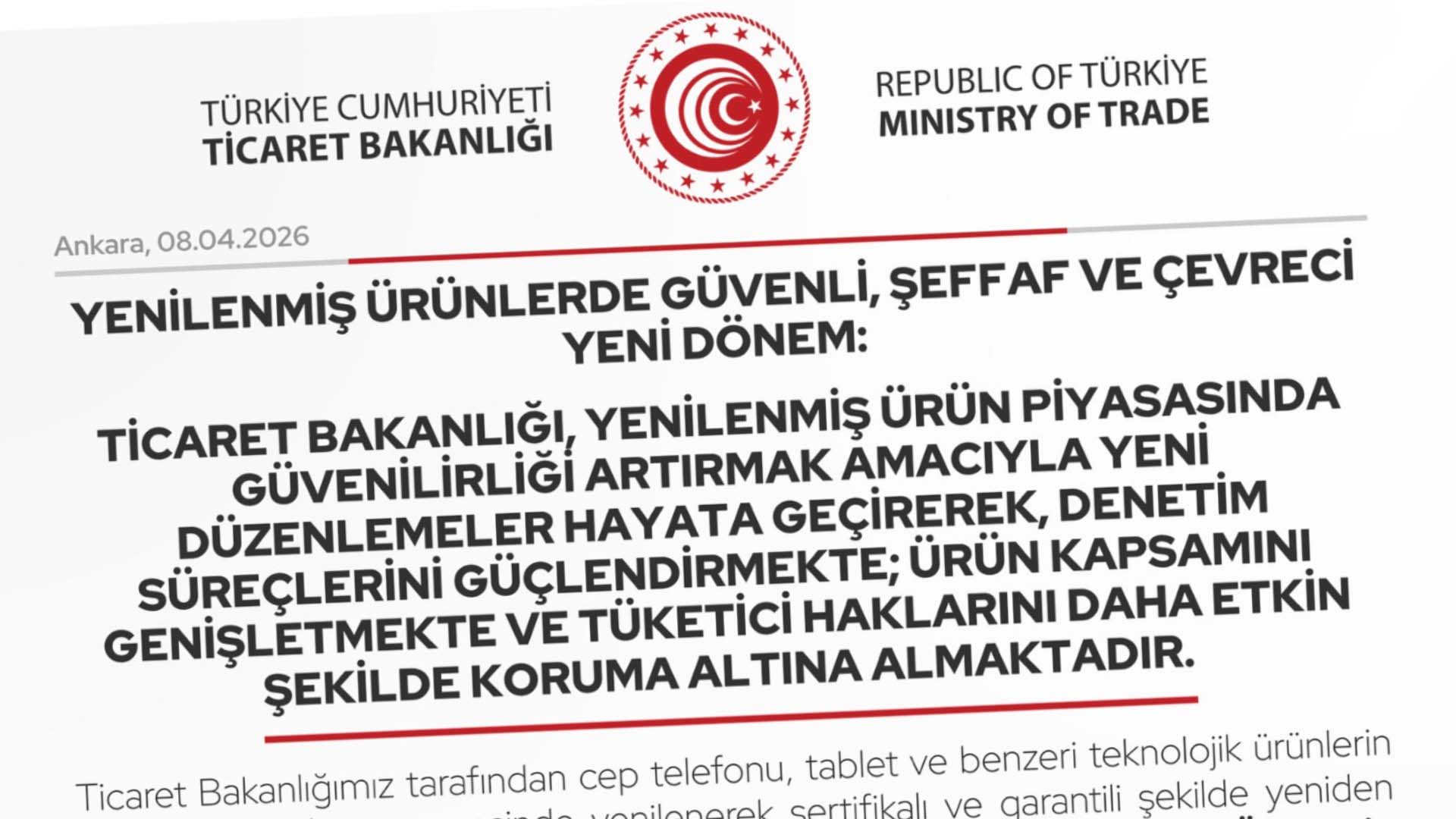 Ticaret Bakanlığı, televizyonları da yenilenmiş ürün kapsamına dahil etti