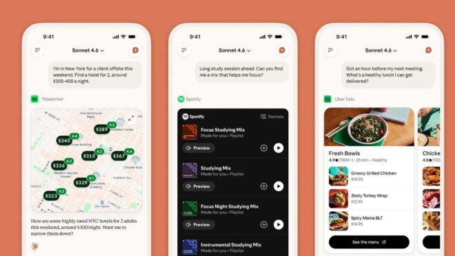 Claude artık Spotify ve Uber Eats gibi uygulamalarla da bağlantı kuruyor