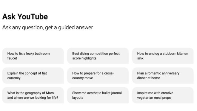Google, "Ask YouTube" altyapısını test etmeye başladı