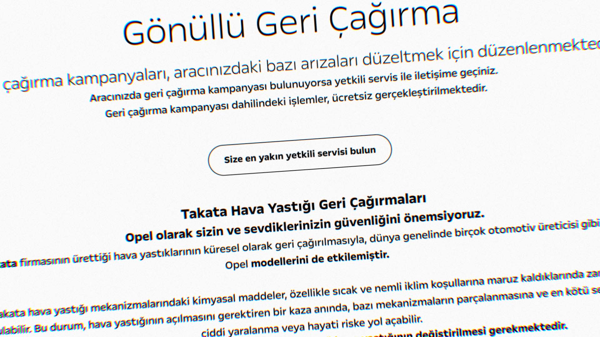 Opel Türkiye, 2005-2018 arası bazı araçları için hava yastığı geri çağırma duyurdu