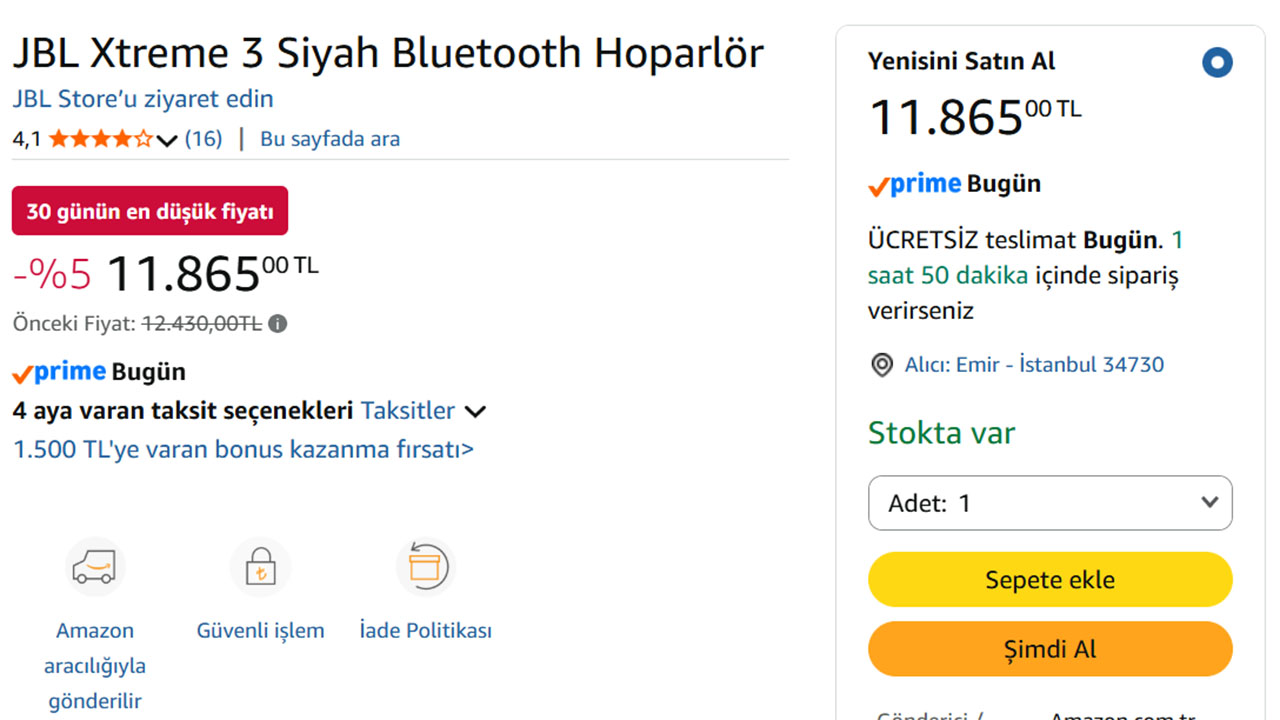 JBL Xtreme 3 kablosuz hoparlör için yeni fiyat avantajı - LOG