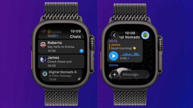 Telegram, yeni Apple Watch uygulamasını kullanıma 