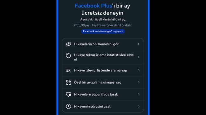 Ücretli Facebook Plus aboneliği Türkiye'ye de açıldı