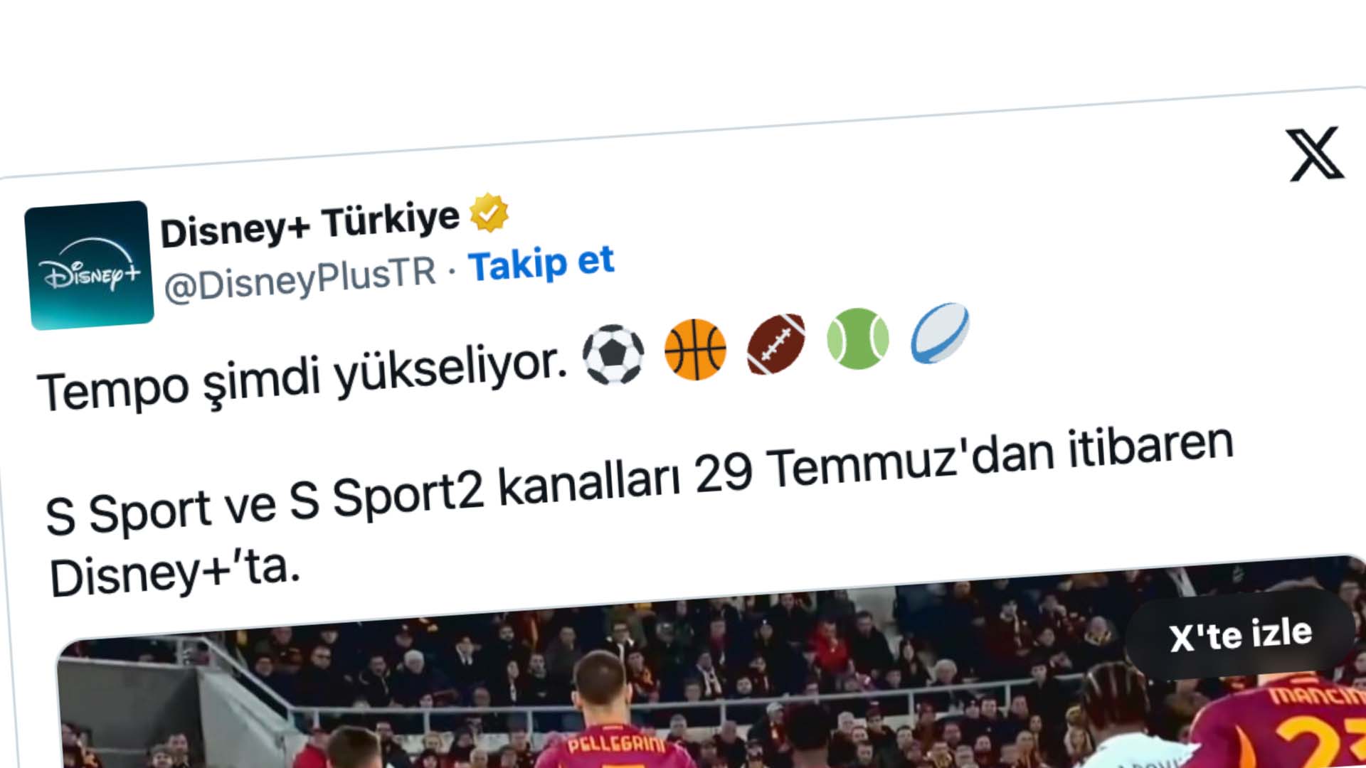 S Sport ve S Sport2 kanalları Disney+ platformuna eklenecek