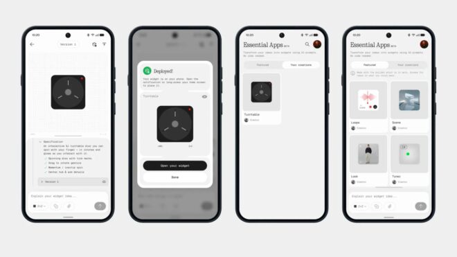 Nothing telefonlar için bir widget oluşturucudur