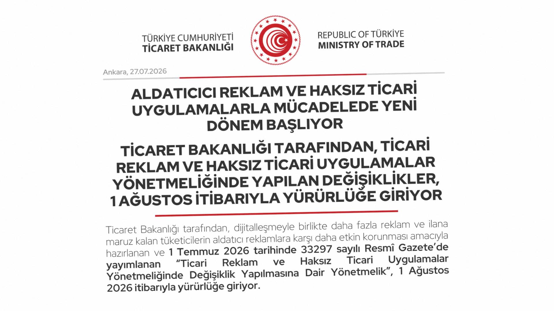 Ticaret Bakanlığı, aldatıcıcı reklam ve haksız ticari uygulamalarla mücadelede yeni dönem başlatıyor