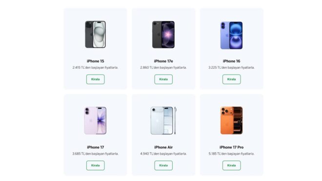 Türkiye'de aylık 2.415 TL'den iPhone kiralama hizmeti başlatıldı