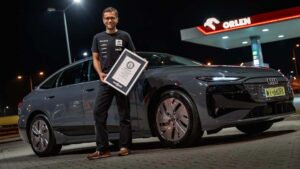 Elektrikli Audi A6 Sportback E-Tron ile tek şarjla 1.338 km yol yapılarak rekor kırıldı