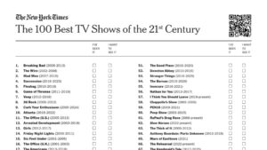 The New York Times, 21. yüzyılın en iyi 100 dizisini sıraladı