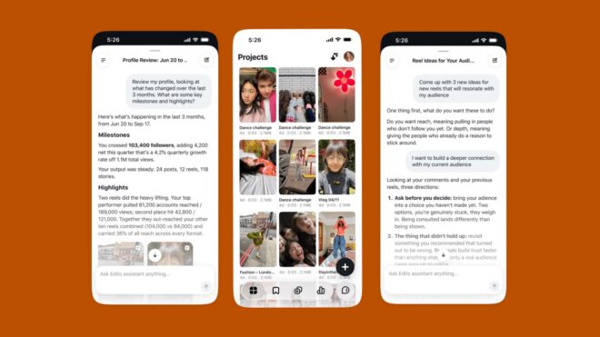 Instagram, "Edits" uygulamasına bir yapay zeka asistanı ekledi