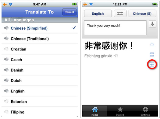 Google Translate iPhone uygulaması